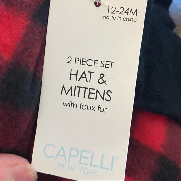 NWT Nordstrom Capelli New York Little Boys Trapper Hat Red‎ Plaid Ear Flap Set - Picture 3 of 9